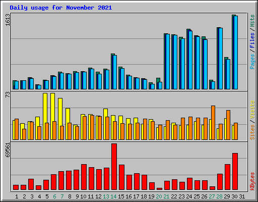 Daily usage for November 2021