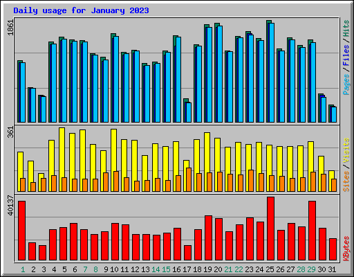 Daily usage for January 2023