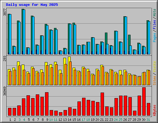 Daily usage for May 2025