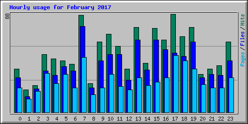 Hourly usage for February 2017