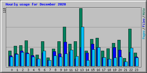 Hourly usage for December 2020