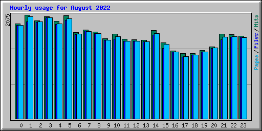 Hourly usage for August 2022