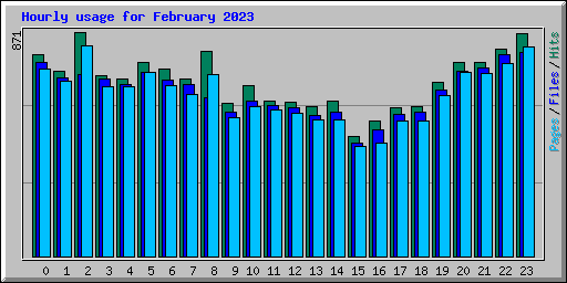 Hourly usage for February 2023