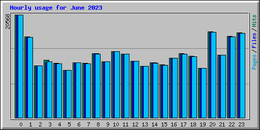 Hourly usage for June 2023