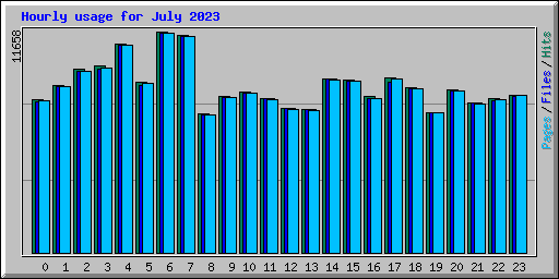 Hourly usage for July 2023