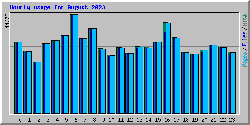 Hourly usage for August 2023