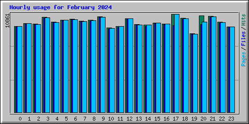 Hourly usage for February 2024