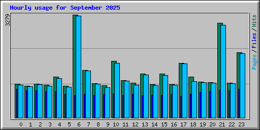 Hourly usage for September 2025