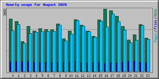 Hourly usage for August 2026